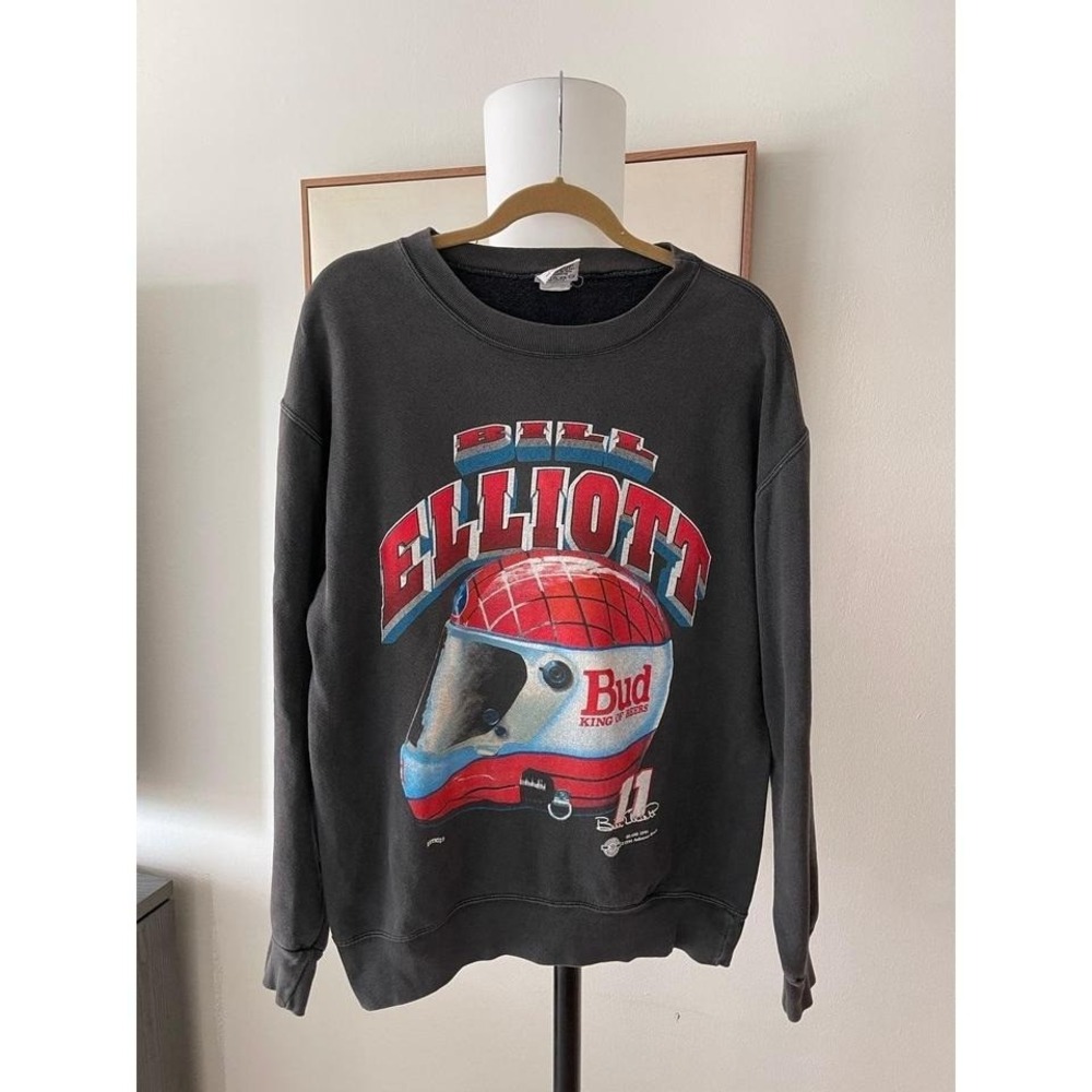 Nascar Nutmeg Vintage 90's Budweiser Bill Elliot Beer Promo Sweatshirt size M